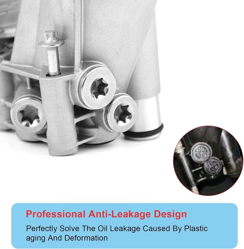 ONER 926-876 926-959 محول مبرد زيت المحرك وغطاء فلتر الزيت من الألمنيوم، متوافق مع 2011-2016 كرايسلر 200 300، دودج تشارجر، جراند شيروكي، رانجلر 3.6L V6 محرك، بديل# 68105583AF - Image 4